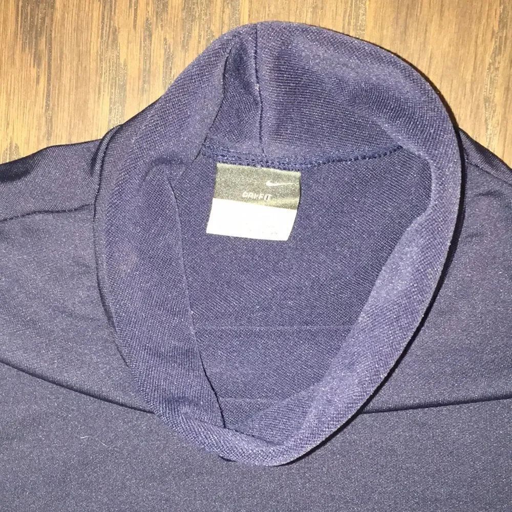 Blue thick Nike Reflective Running turtle neck dri fit shirt sweatshirt XL - Picture 4 of 5